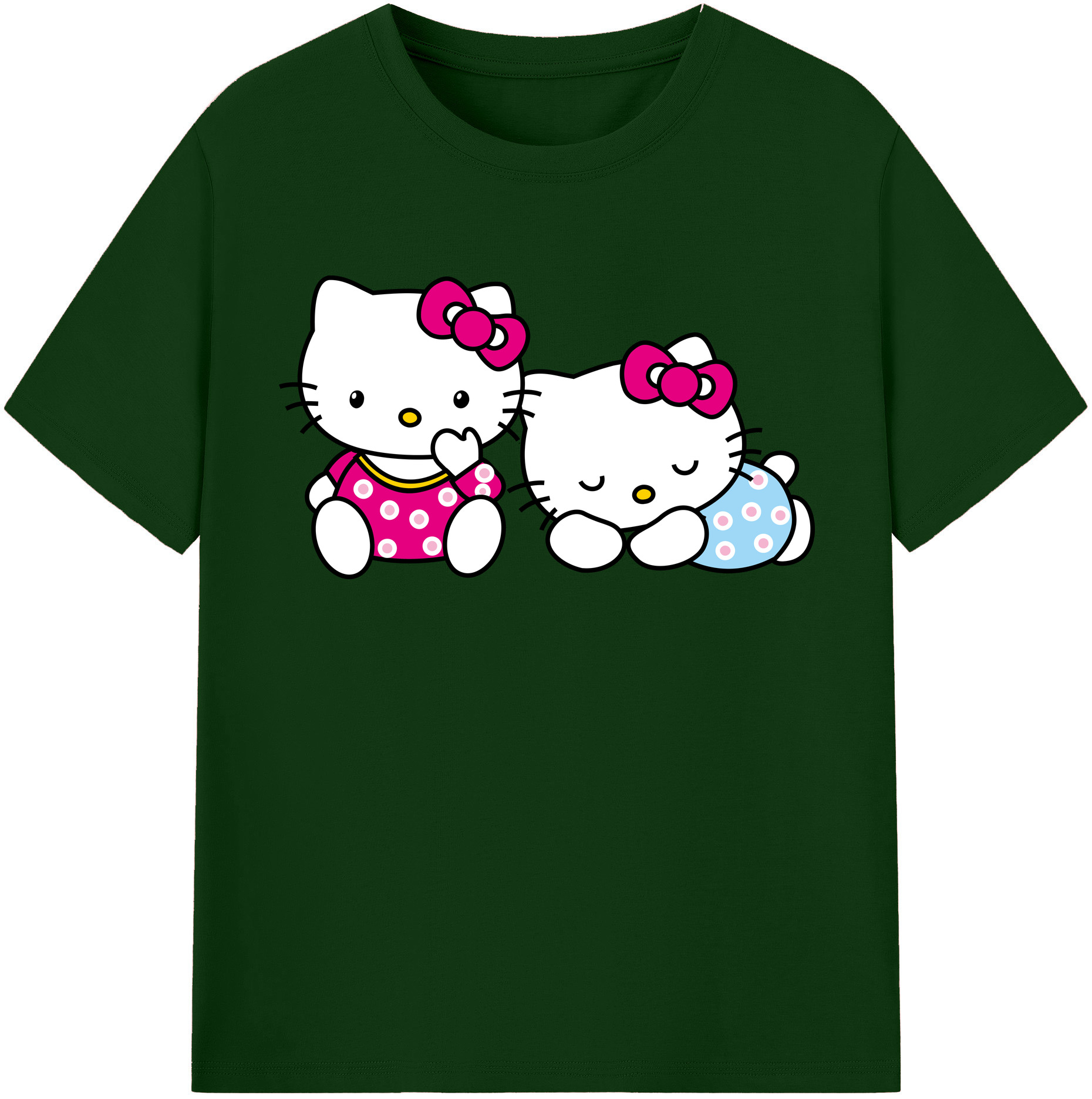 （画像用） Hello Kitty ハローキティ 綿100％半袖Tシャツ（フロントプリント）